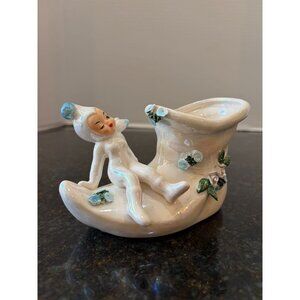 Lefton Pixie Boot, Lusterware Planter, 1950's, ESD Japan, 4680